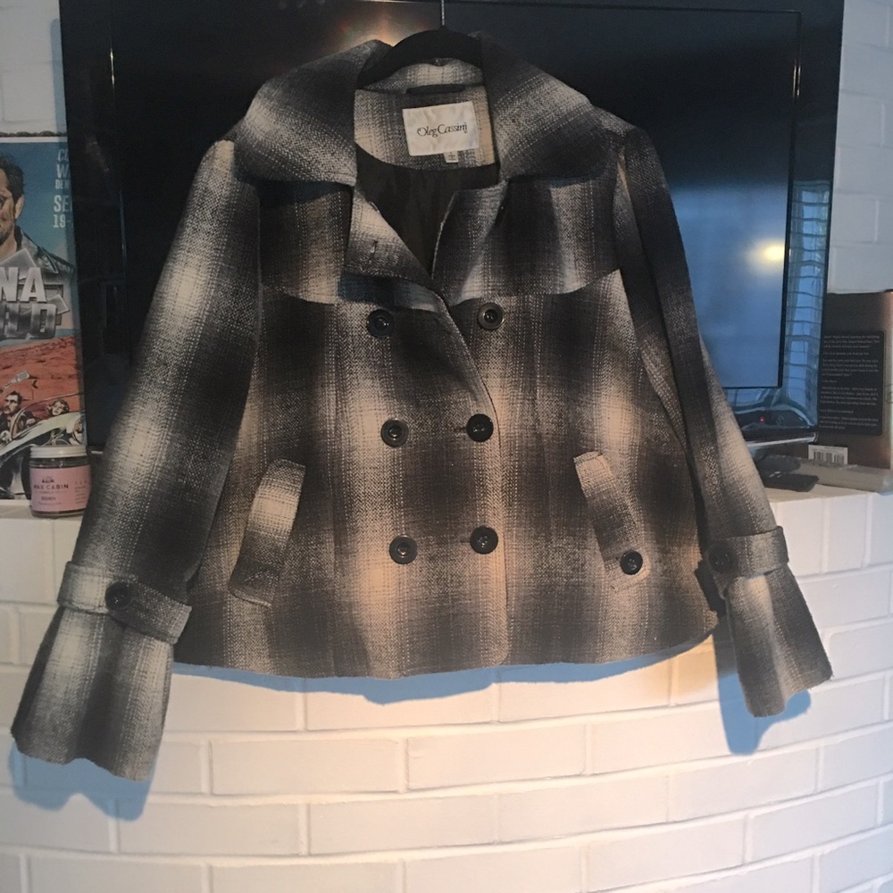 Oleg Cassini Bell Sleeve vintage plaid jacket